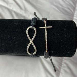 SALE!! SET of 2 Black Braided Bracelets